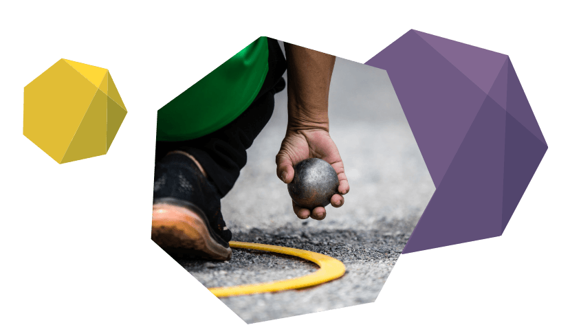 Heptagoner med boulespel i en av dem.